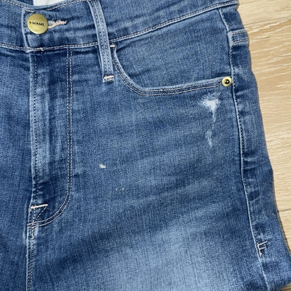 Frame Ali High Rise Cigarette in Madera Rips Size 26 - Picture 3 of 11